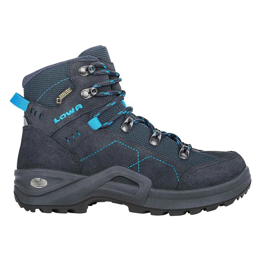 LOWA Kody III GTX Mid Junior Kids Shoe - Navy/turquoise (Size 27-35) 3 LOWA Kody III GTX Mid Junior Kids Shoe - Navy/turquoise (Size 27-35)