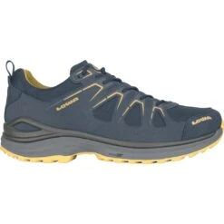 LOWA Innox Evo GTX Lo Schoen - Steel Blue/mustard